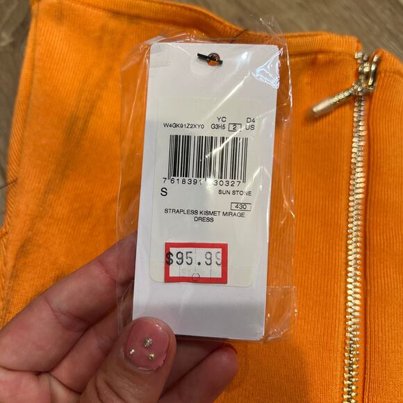 GUESS Women's Kismet Mirage Strapless Minidress Size S In Sun Stone - Picture 13 of 15